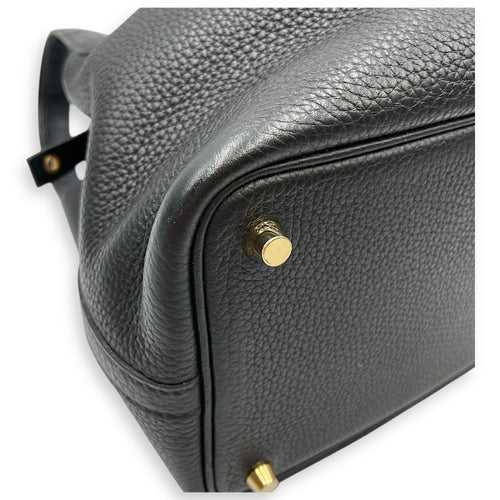 Picotin Touch 18 Black in Clemence/Matte Alligator, Gold hardware