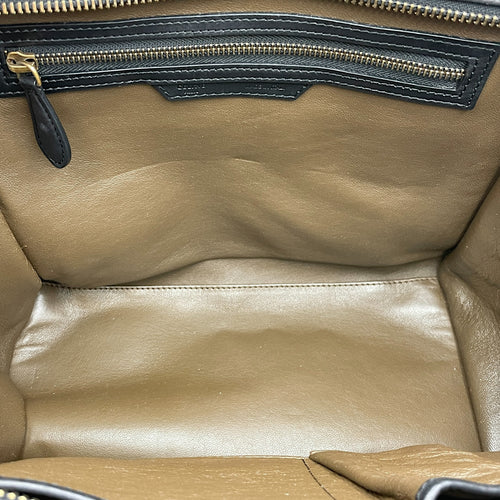 Luggage Mini Multi-Color Top Handle Bag in Suede/Calfskin Leather, Silver hardware