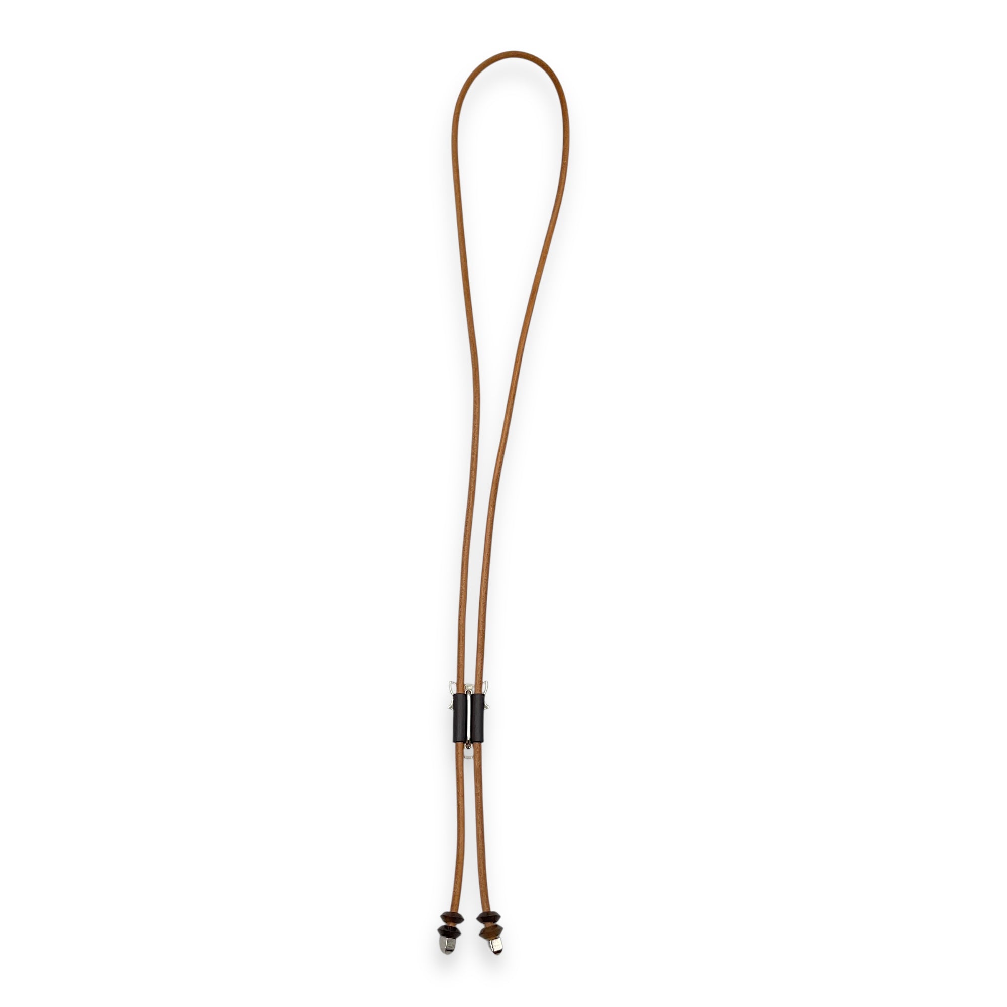 Destrier Bolo Tie Black Necklace, Palladium hardware