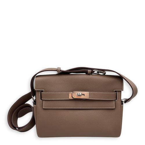 Kelly Messenger PM Etoupe in Evercolor, Palladium hardware