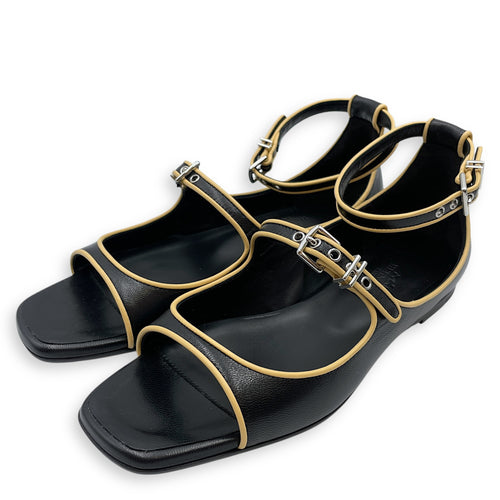 Kristen 37 Black Sandals in Nappa, Palladium hardware
