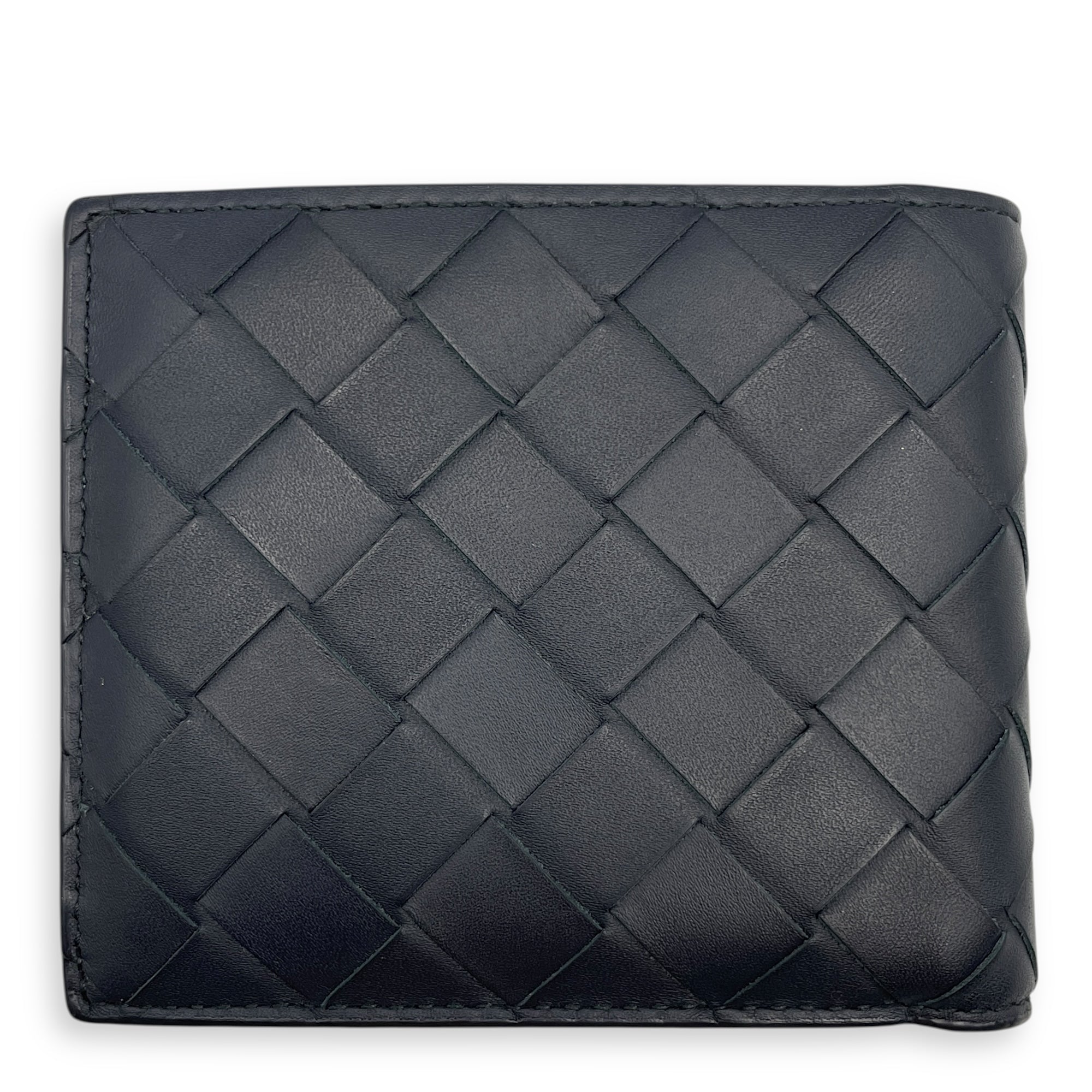 Bifold Intrecciato Black Wallet in Nappa Leather