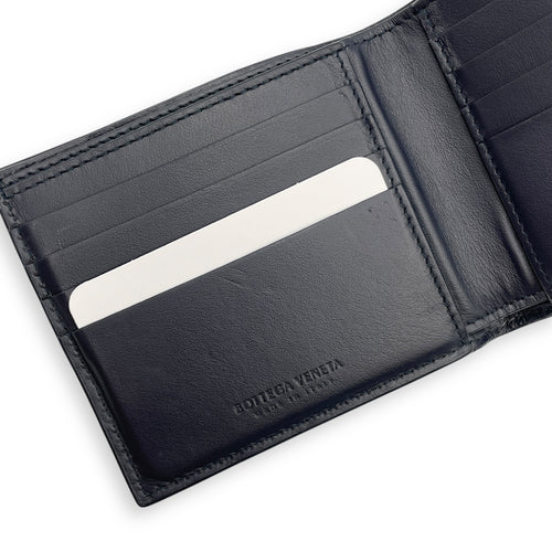 Bifold Intrecciato Black Wallet in Nappa Leather