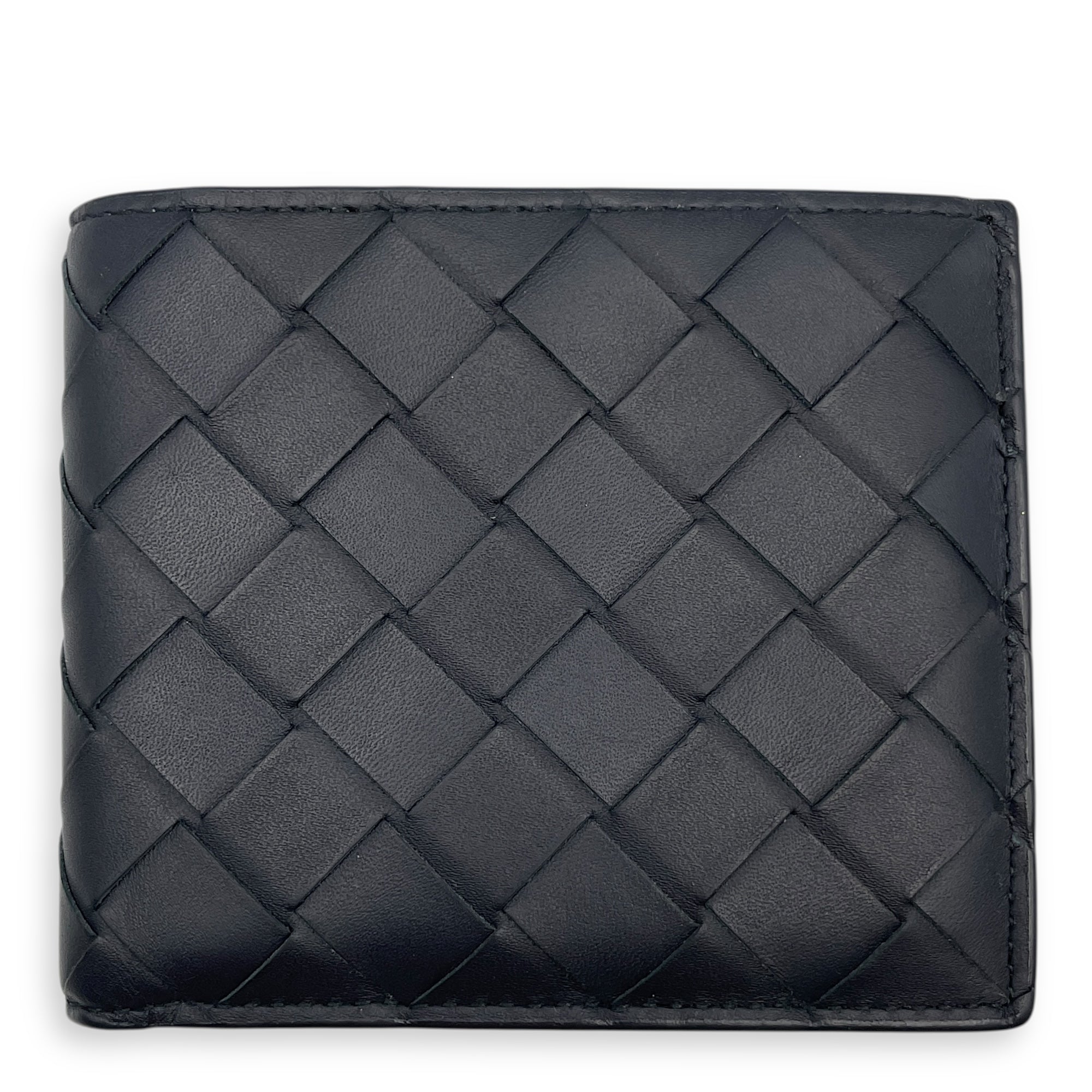 Bifold Intrecciato Black Wallet in Nappa Leather