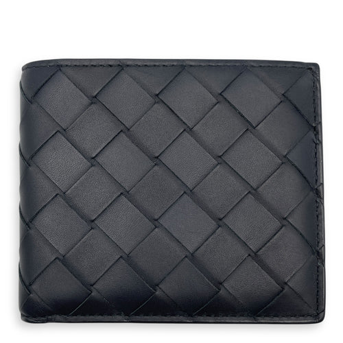 Bifold Intrecciato Black Wallet in Nappa Leather
