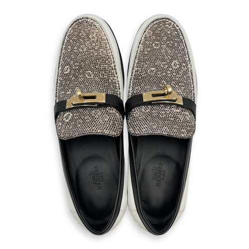 Destin 37 Blanc/Noir/Ombre Loafers in Lizard/Calf, Permabrass hardware