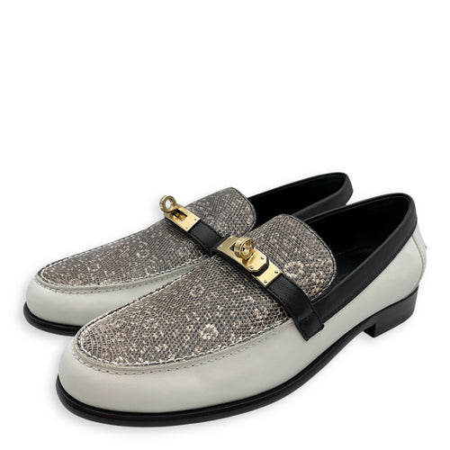 Destin 37 Blanc/Noir/Ombre Loafers in Lizard/Calf, Permabrass hardware