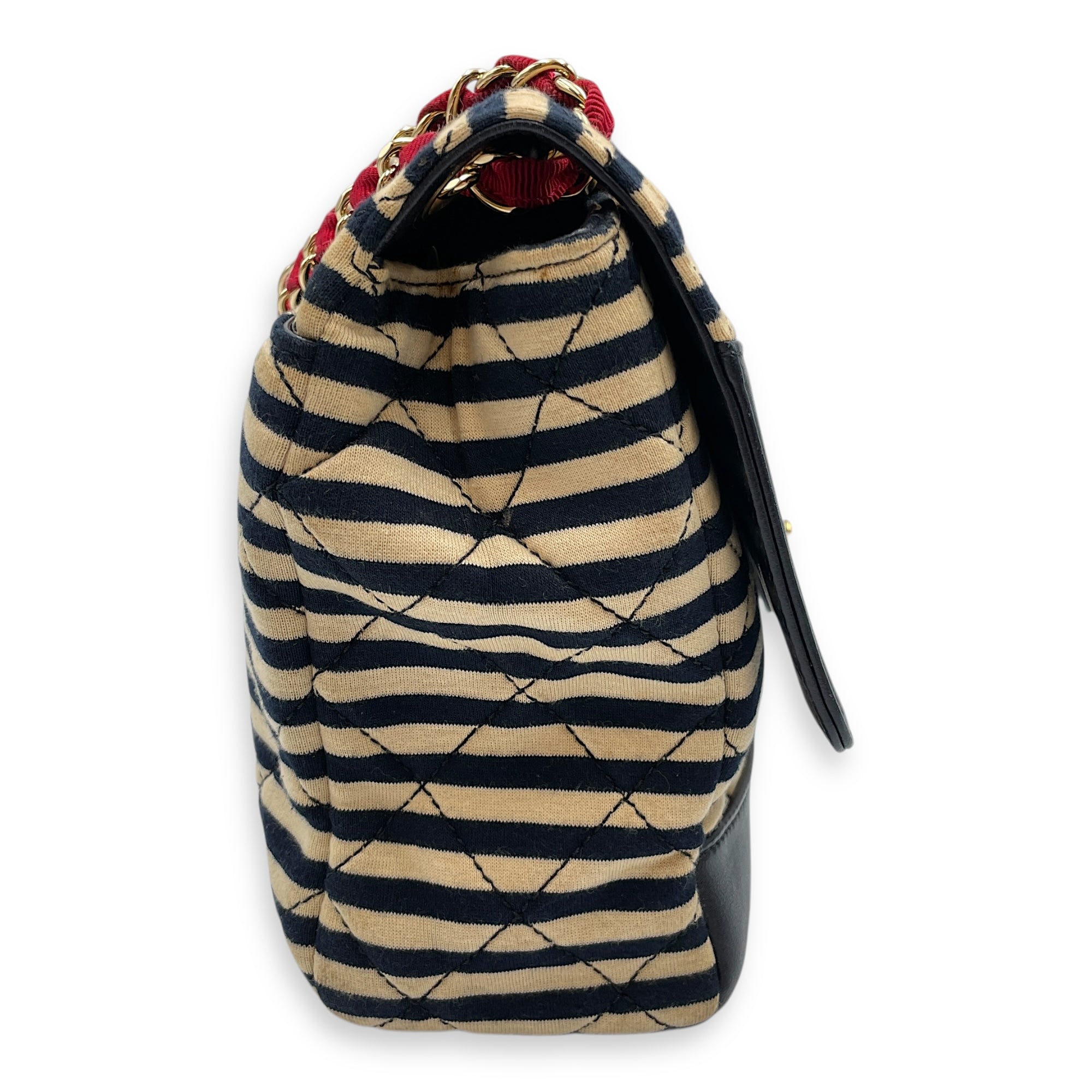 Coco Sailor Stripped Multi-colour Shoulder Bag in Jersey/Calfskin, Gold hardware
