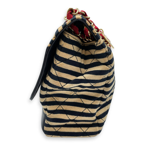 Coco Sailor Stripped Multi-colour Shoulder Bag in Jersey/Calfskin, Gold hardware