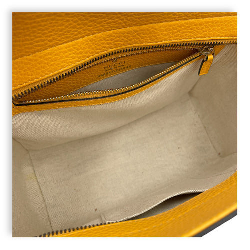 Swing Yellow Tote Bag in Calfskin, Gold hardware