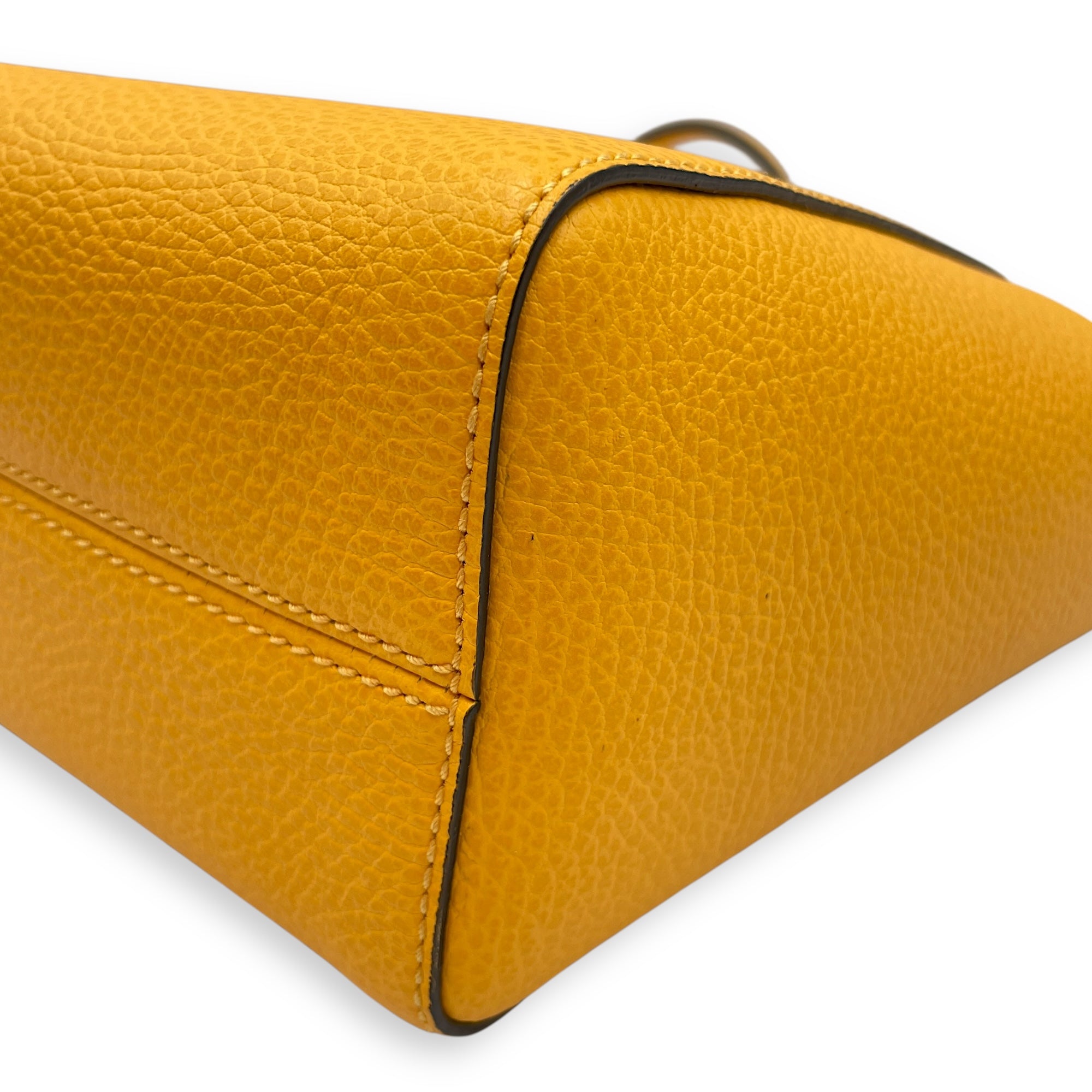 Swing Yellow Tote Bag in Calfskin, Gold hardware
