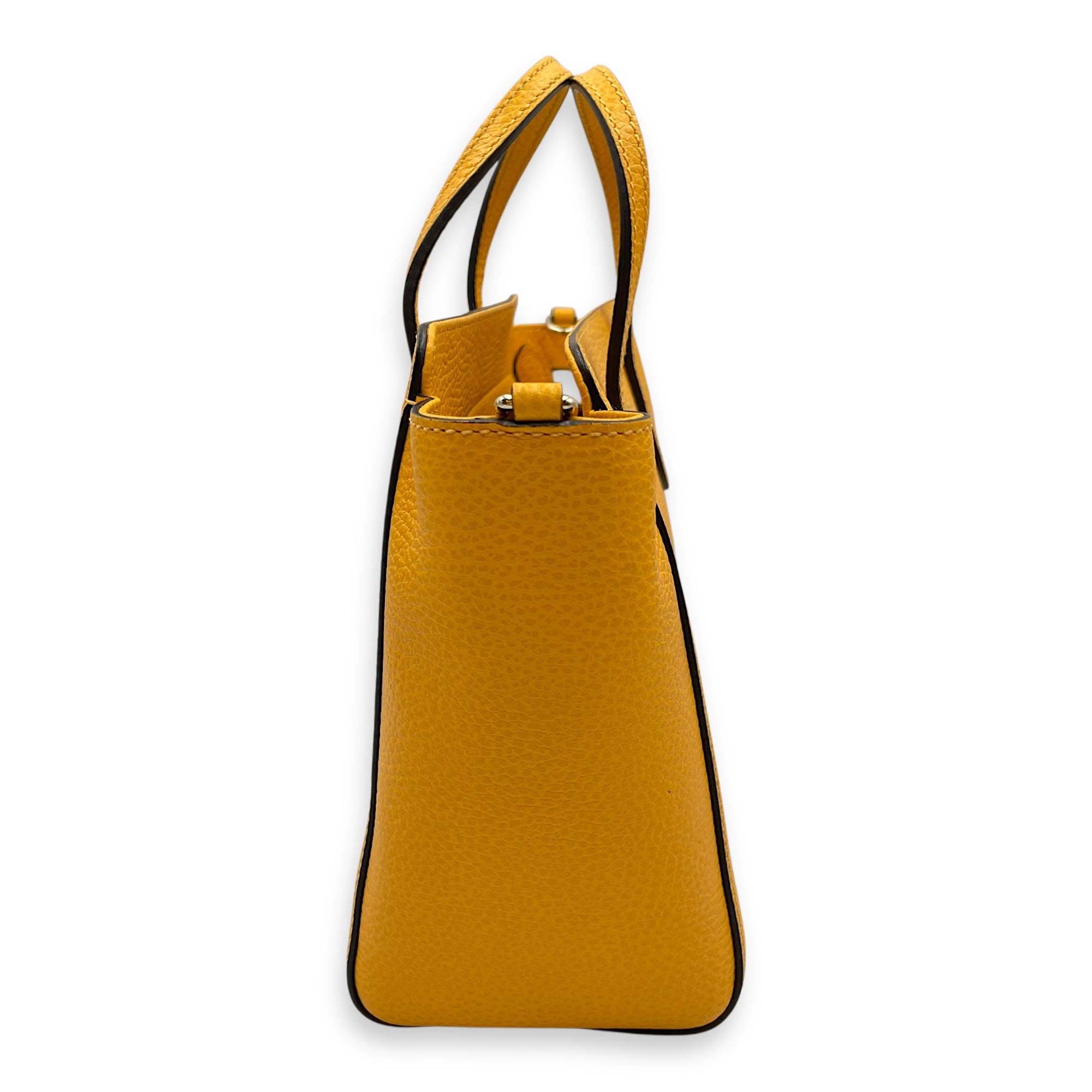 Swing Yellow Tote Bag in Calfskin, Gold hardware
