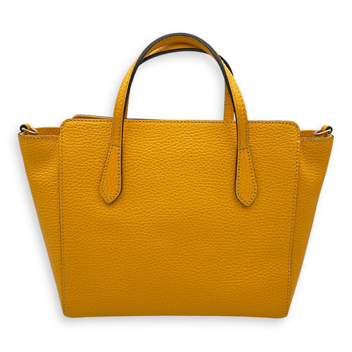 Swing Yellow Tote Bag in Calfskin, Gold hardware