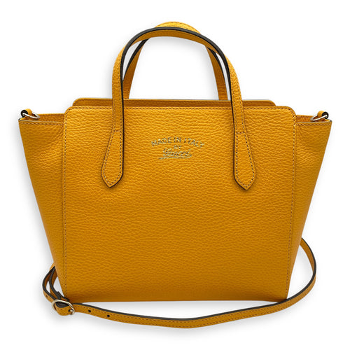 Swing Yellow Tote Bag in Calfskin, Gold hardware