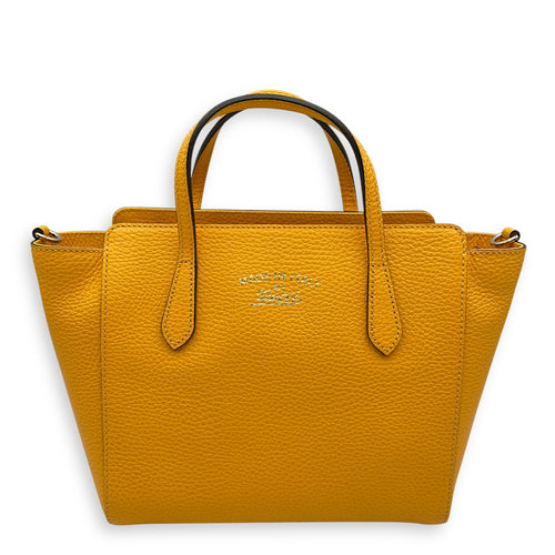 Swing Yellow Tote Bag in Calfskin, Gold hardware