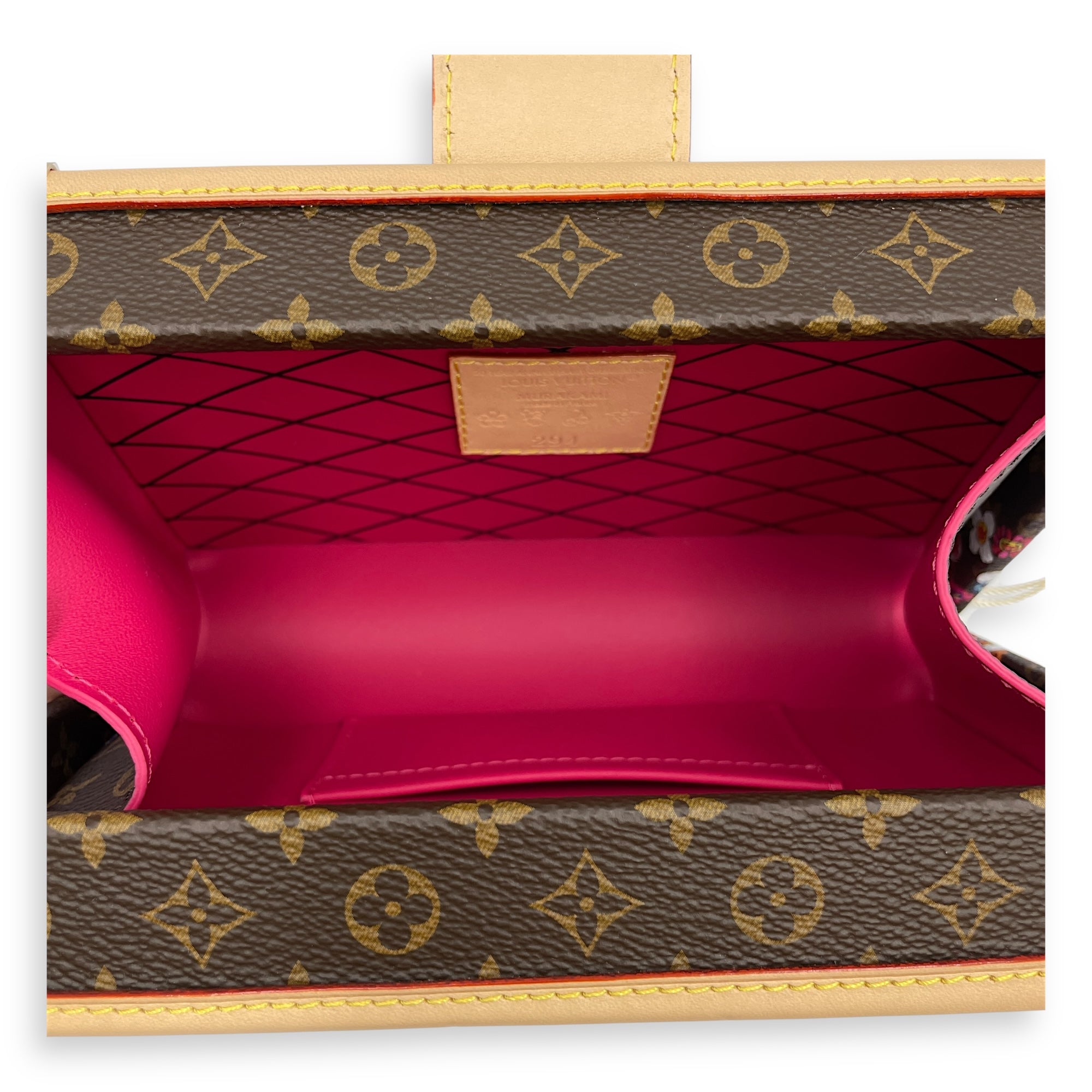 LV x TM Petite Malle Monogram Mini Multi-Color Trunk in Calfskin, Gold hardware