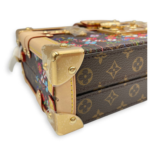LV x TM Petite Malle Monogram Mini Multi-Color Trunk in Calfskin, Gold hardware