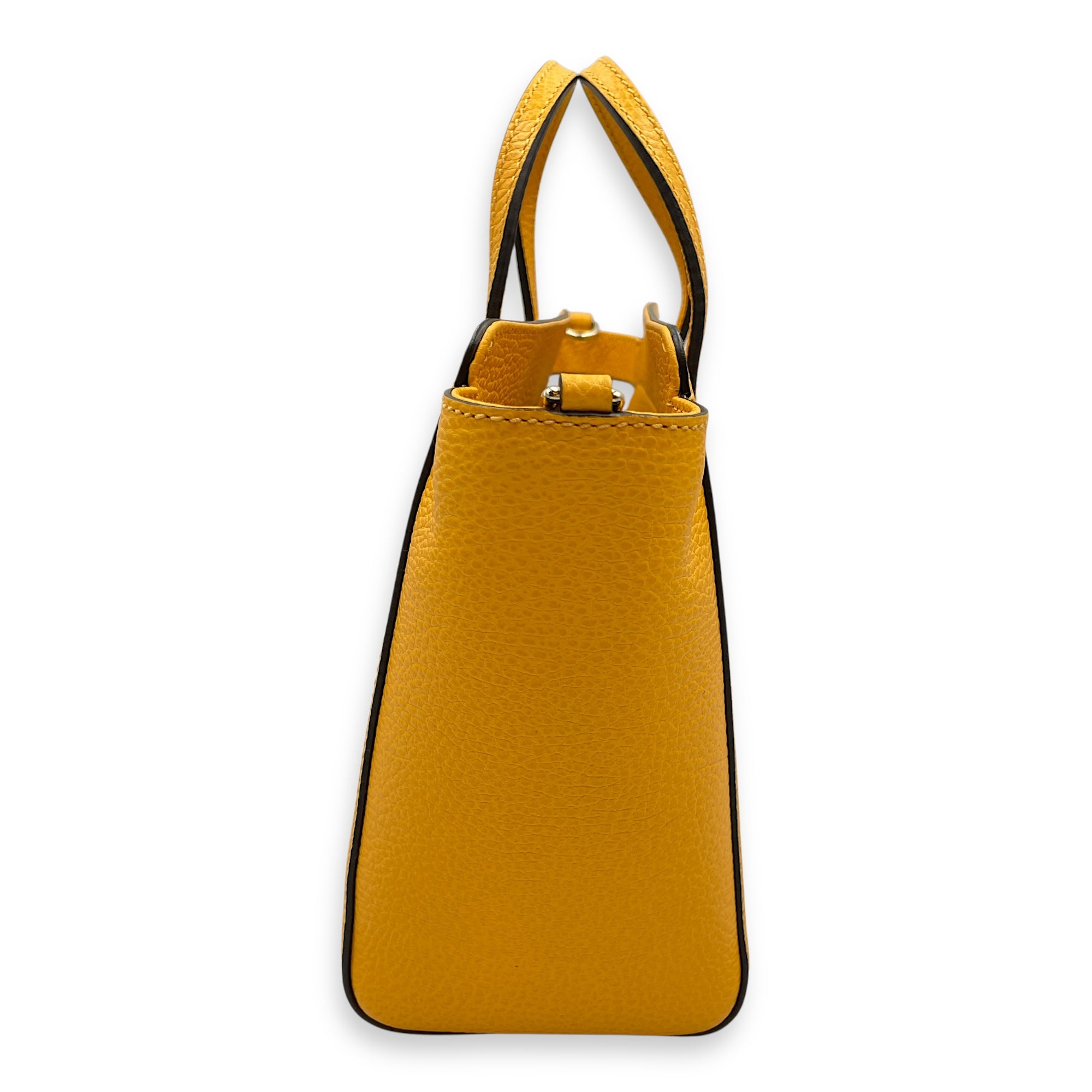 Swing Yellow Tote Bag in Calfskin, Gold hardware