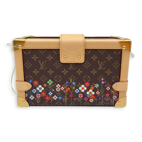LV x TM Petite Malle Monogram Mini Multi-Color Trunk in Calfskin, Gold hardware