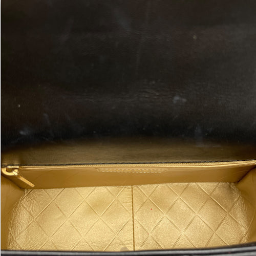 Quilted CoCo with Charms Black Flap Bag in Lambskin, Gold / ruthenium hardware