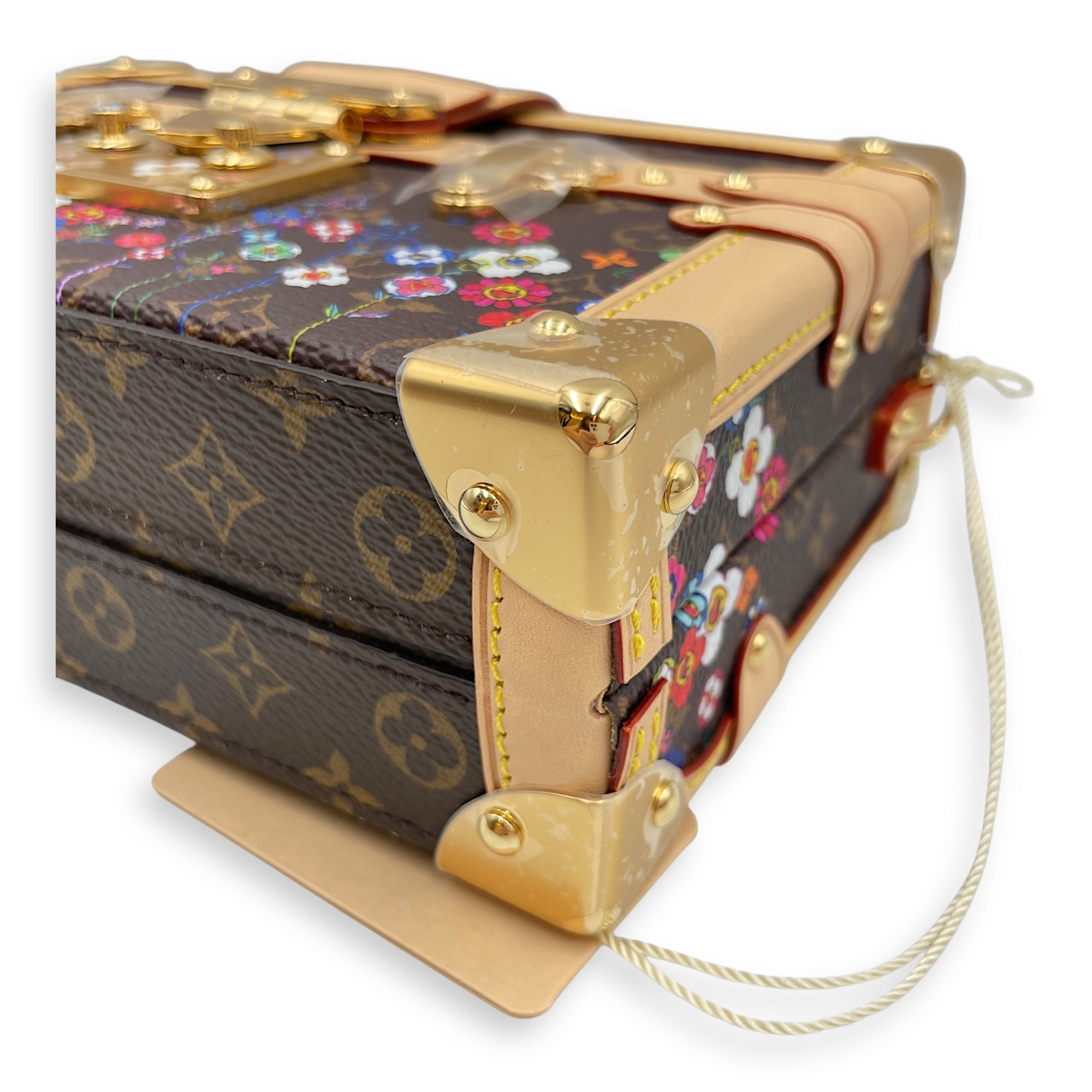 LV x TM Petite Malle Monogram Mini Multi-Color Trunk in Calfskin, Gold hardware