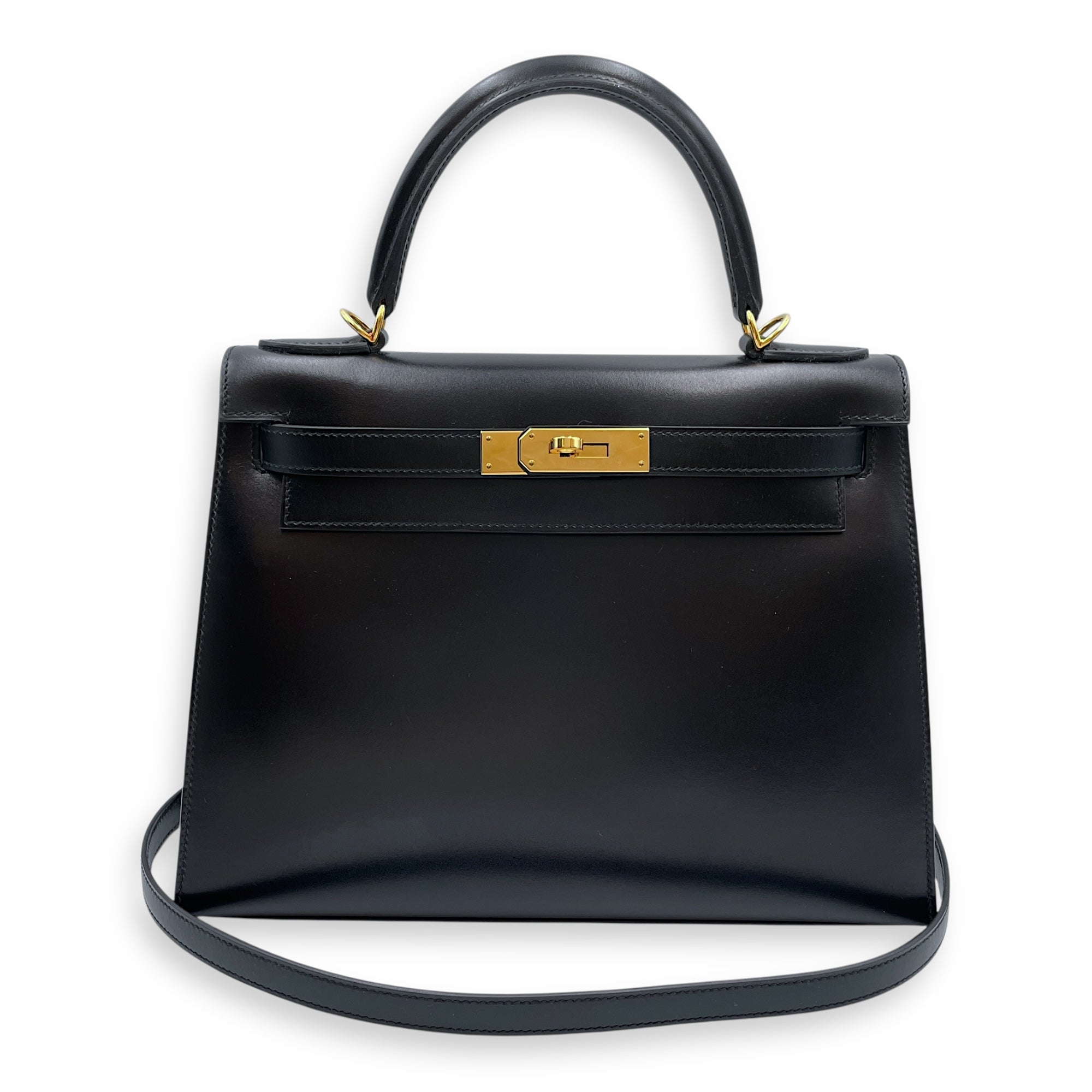 Sellier Kelly 28 Black in Box, Gold hardware