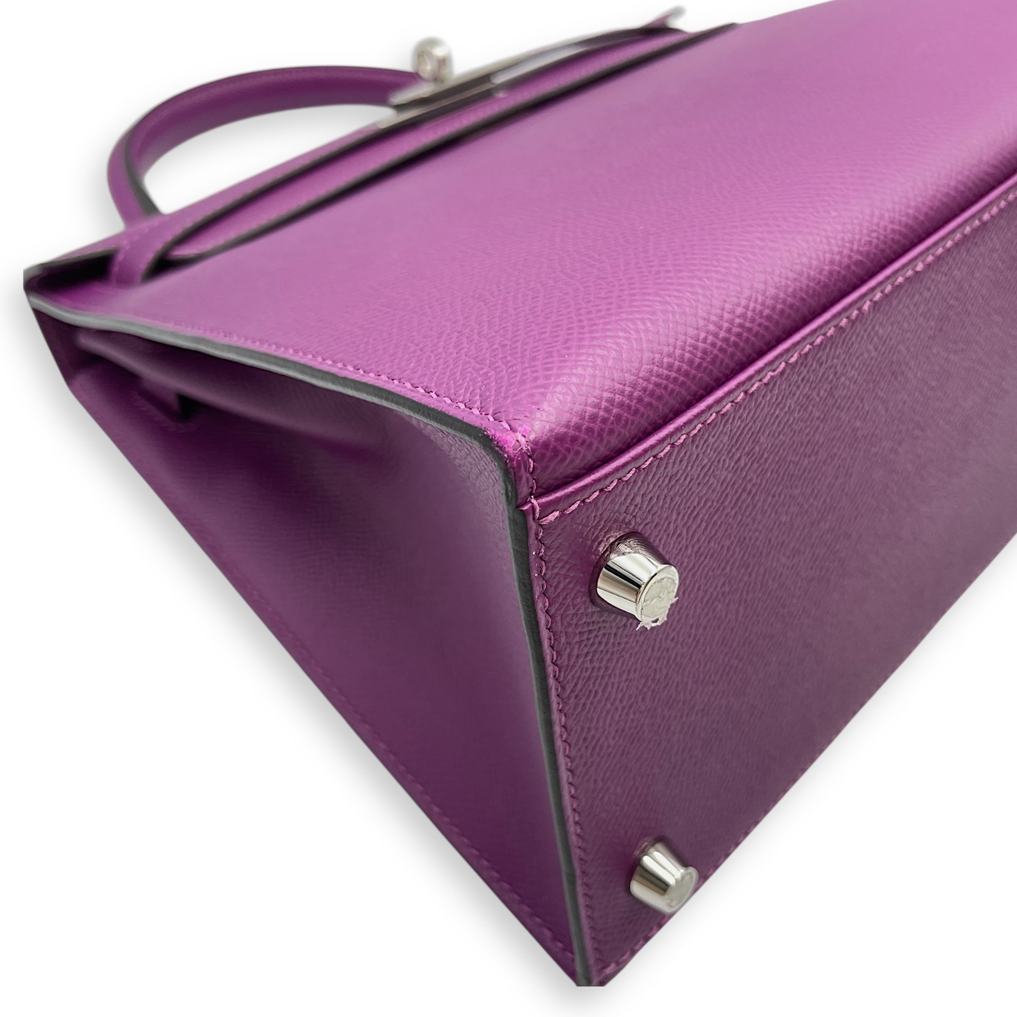 Sellier Kelly 28 Anemone in Epsom, Palladium hardware