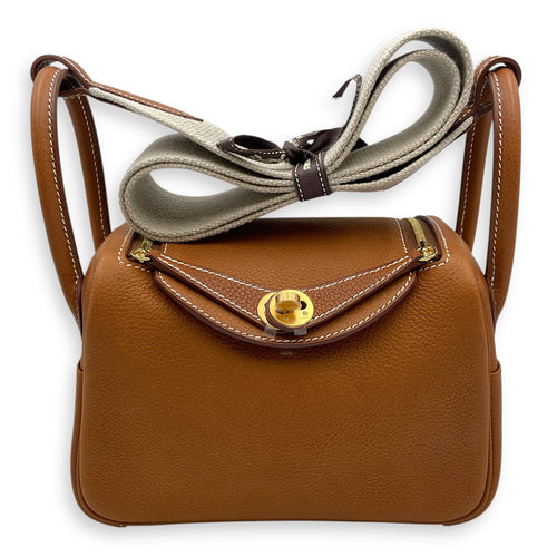 Lindy II Mini Fauve in Barenia Faubourg, Gold hardware