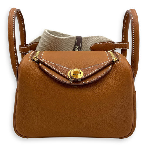 Lindy II Mini Fauve in Barenia Faubourg, Gold hardware