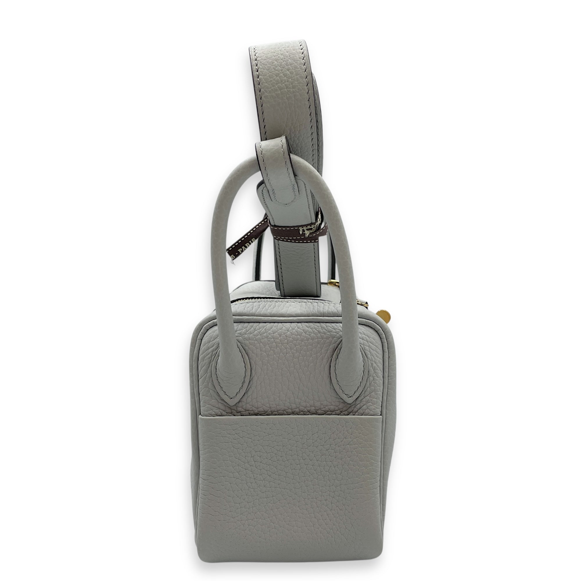Lindy Mini Blue Pale in Clemence, Gold hardware
