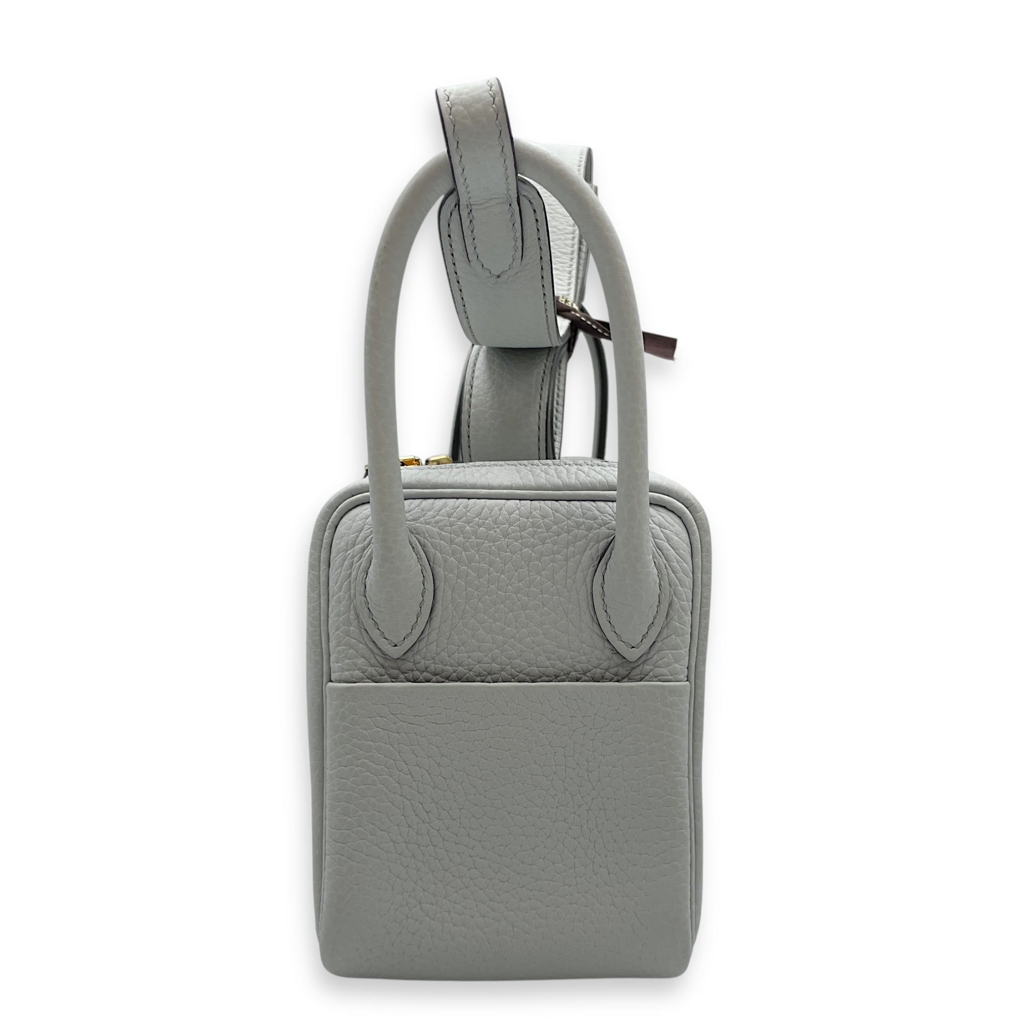 Lindy Mini Blue Pale in Clemence, Gold hardware