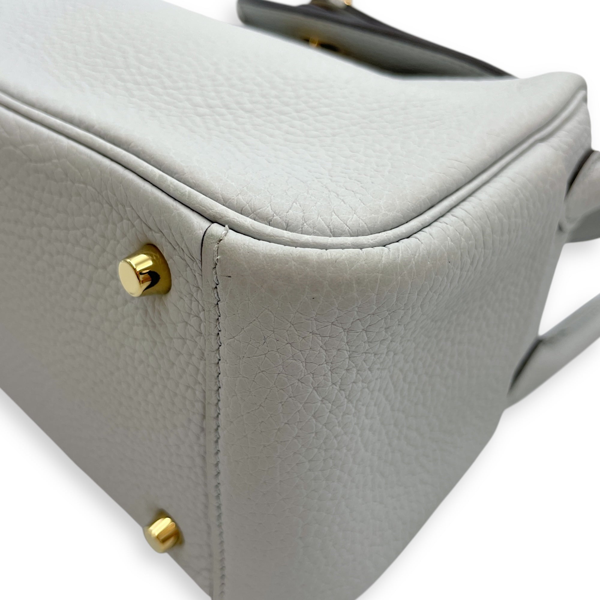 Lindy Mini Blue Pale in Clemence, Gold hardware
