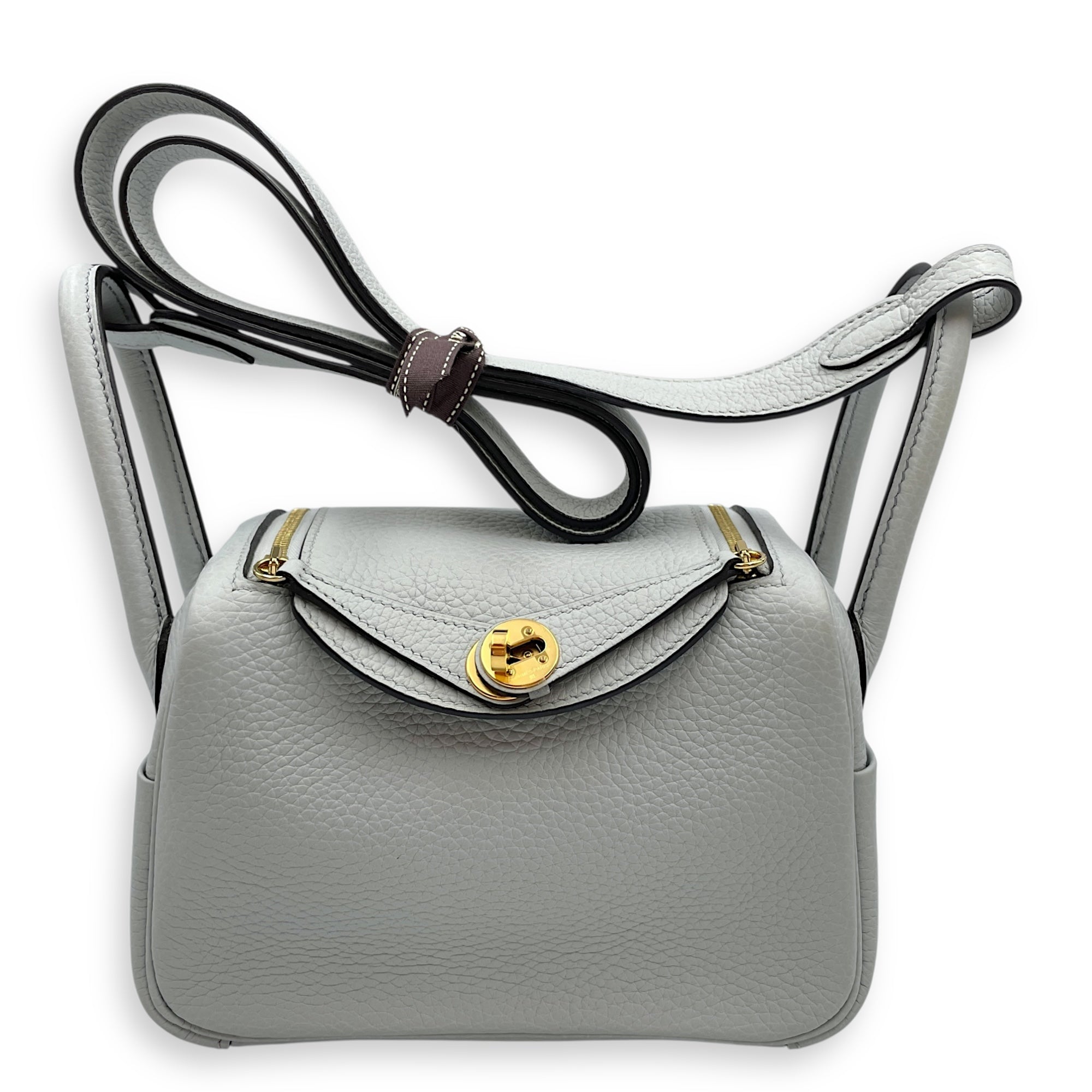 Lindy Mini Blue Pale in Clemence, Gold hardware