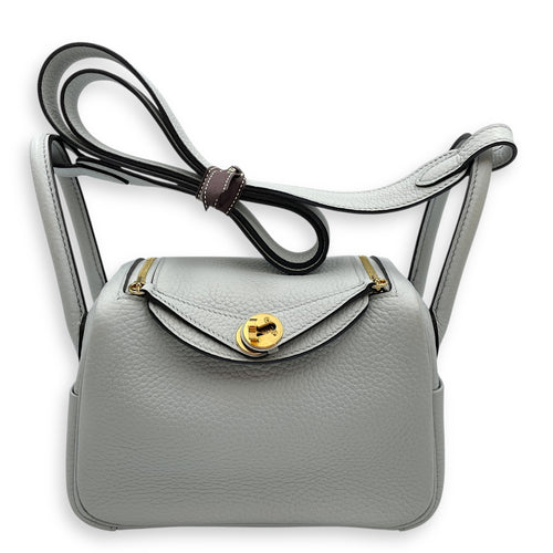 Lindy Mini Blue Pale in Clemence, Gold hardware