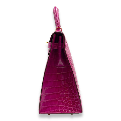 Sellier Kelly 32 Rose Sheherazade in Shiny Niloticus, Gold hardware