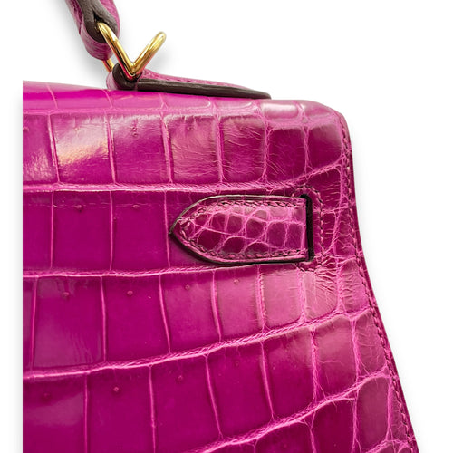 Sellier Kelly 32 Rose Sheherazade in Shiny Niloticus, Gold hardware
