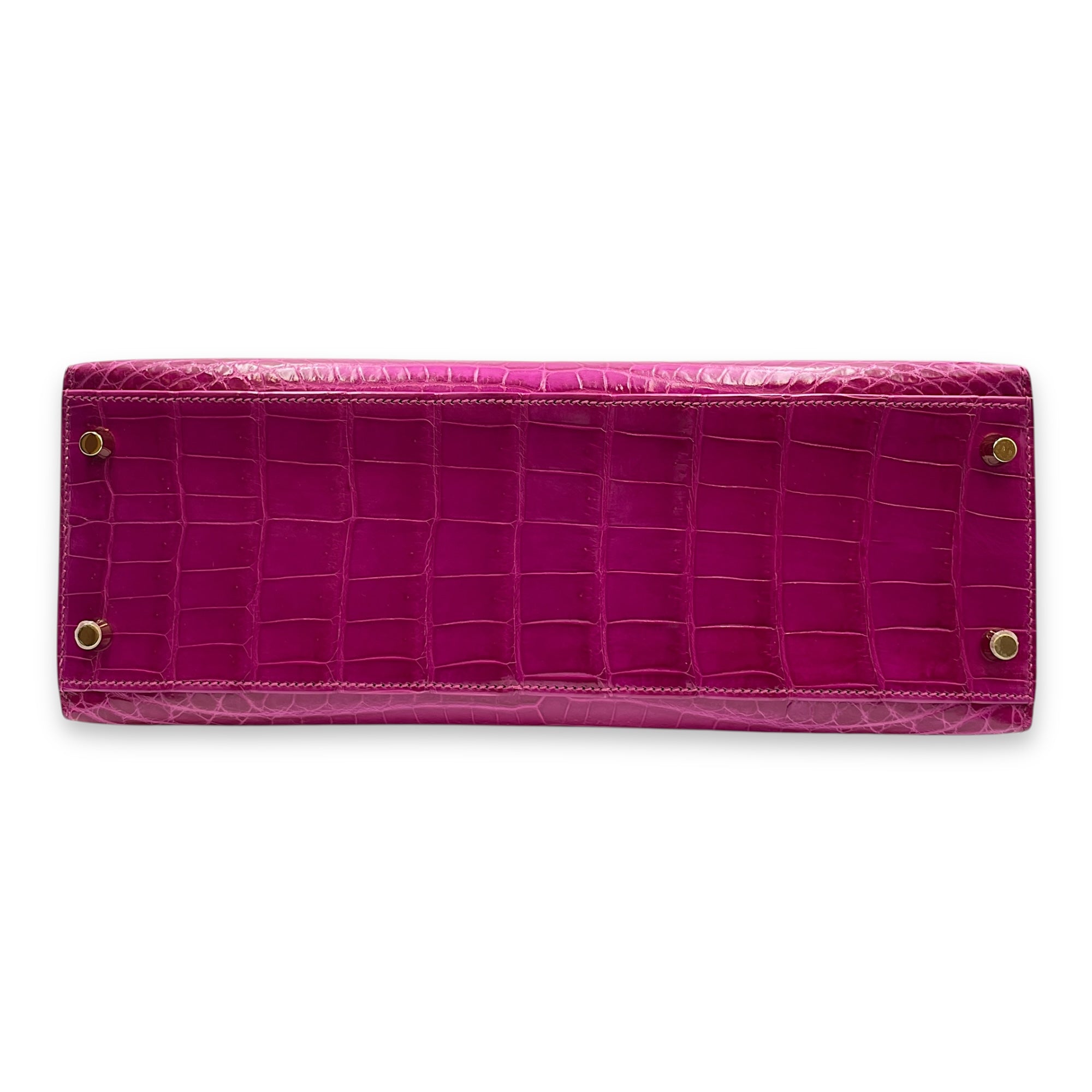 Sellier Kelly 32 Rose Sheherazade in Shiny Niloticus, Gold hardware