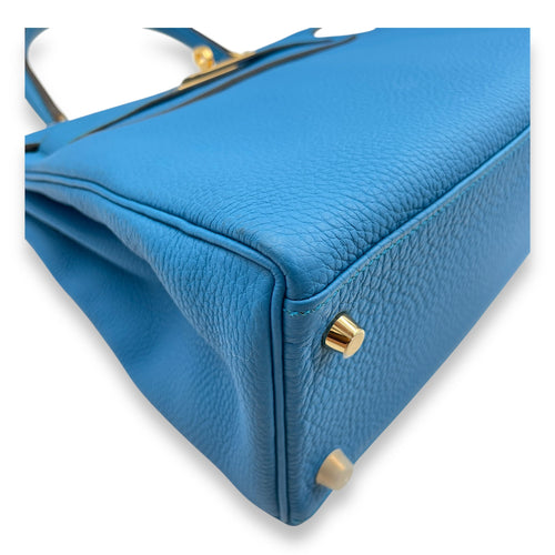Kelly 28 Blue Zanzibar in Togo Gold hardware