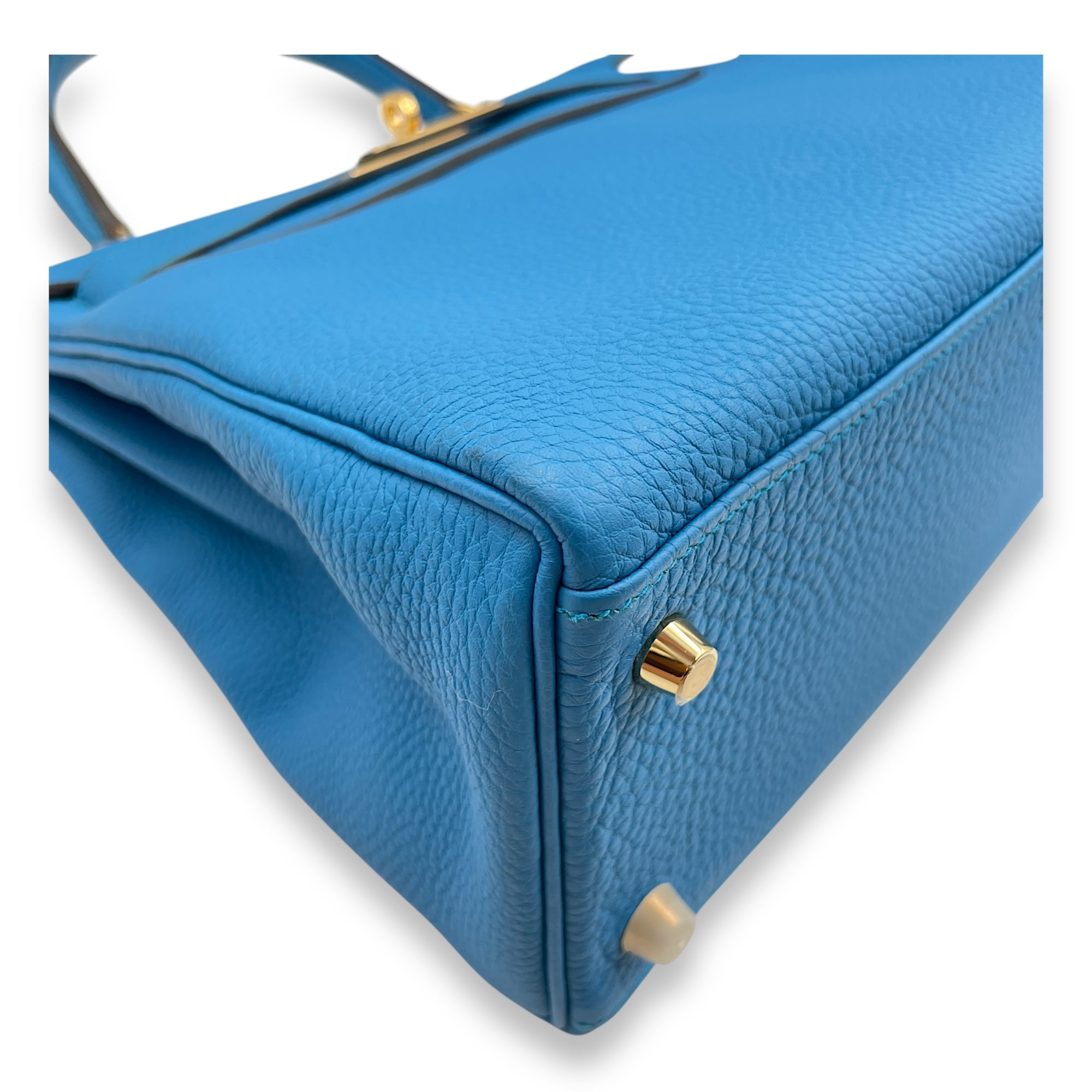 Kelly 28 Blue Zanzibar in Togo, Gold hardware