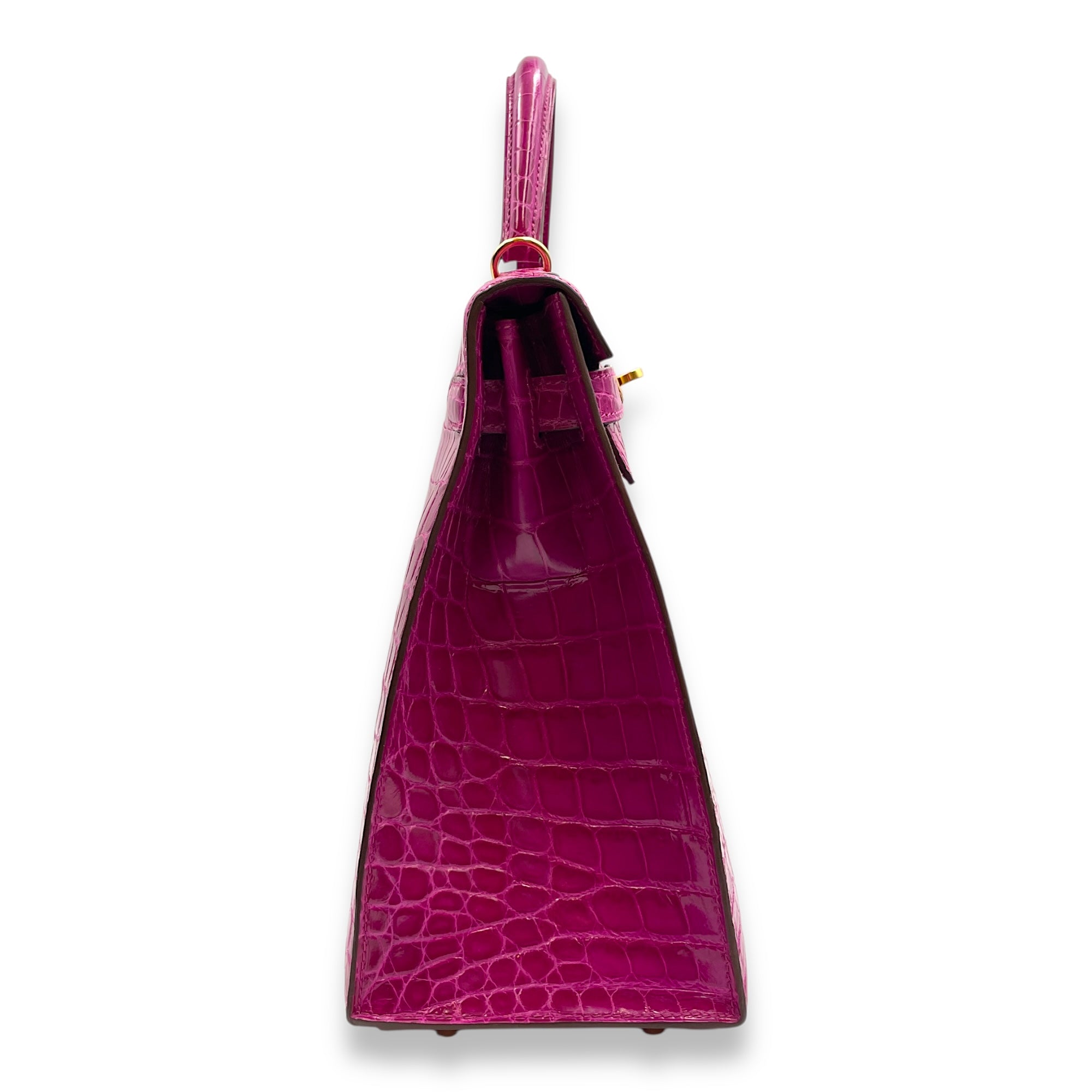 Sellier Kelly 32 Rose Sheherazade in Shiny Niloticus, Gold hardware