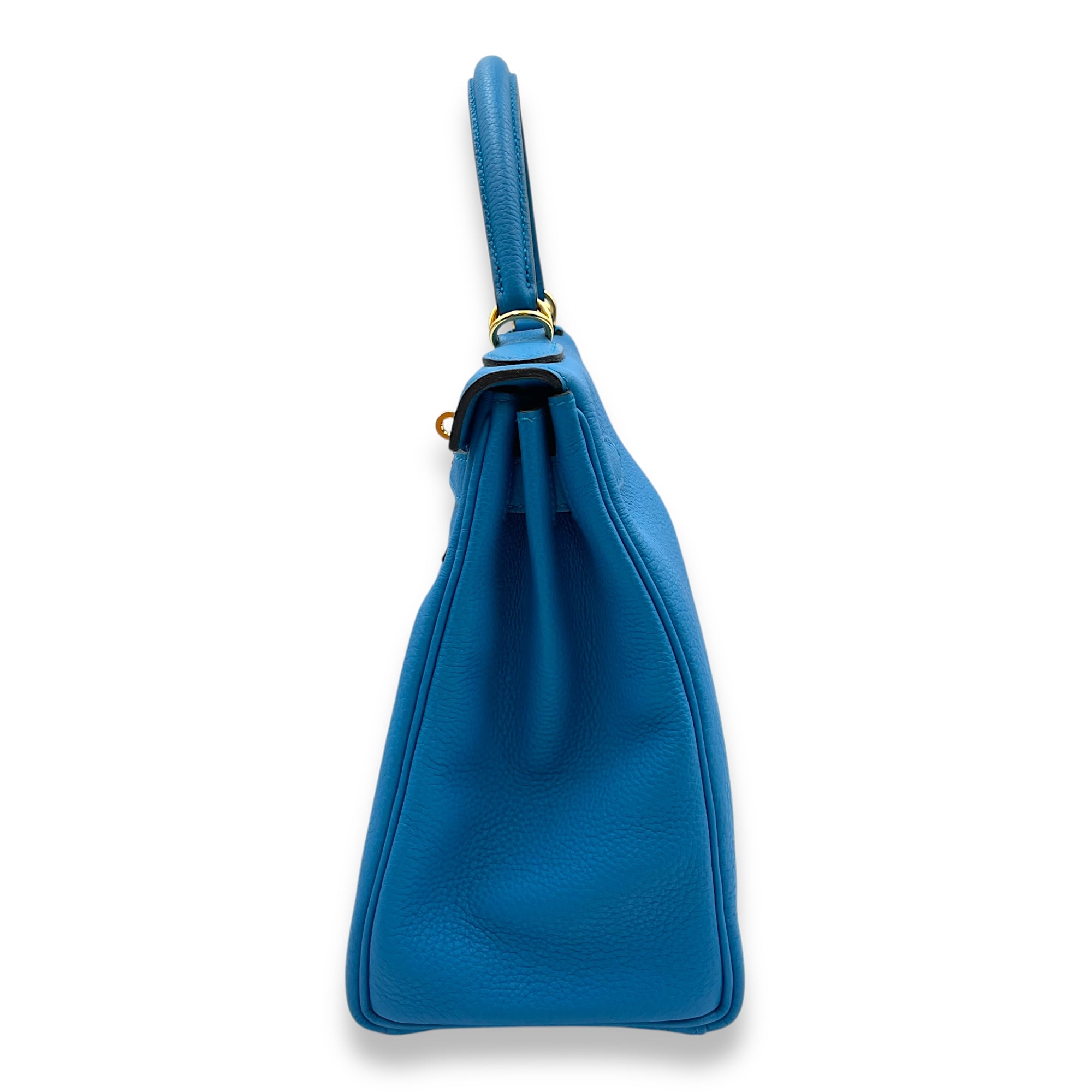 Kelly 28 Blue Zanzibar in Togo, Gold hardware