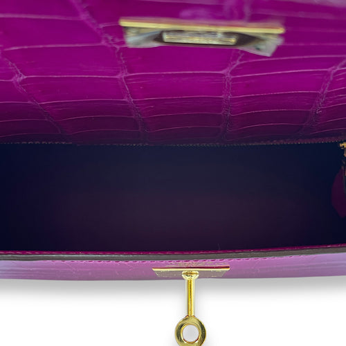 Sellier Kelly 32 Rose Sheherazade in Shiny Niloticus, Gold hardware