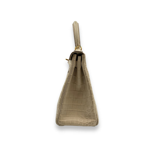 Kelly 28 Beton in Matte Niloticus, Gold hardware