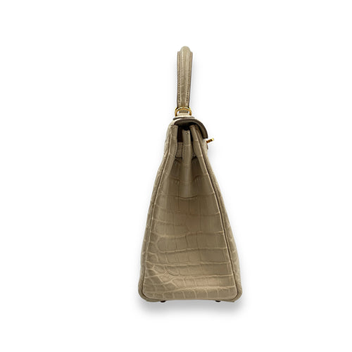 Kelly 28 Beton in Matte Niloticus, Gold hardware