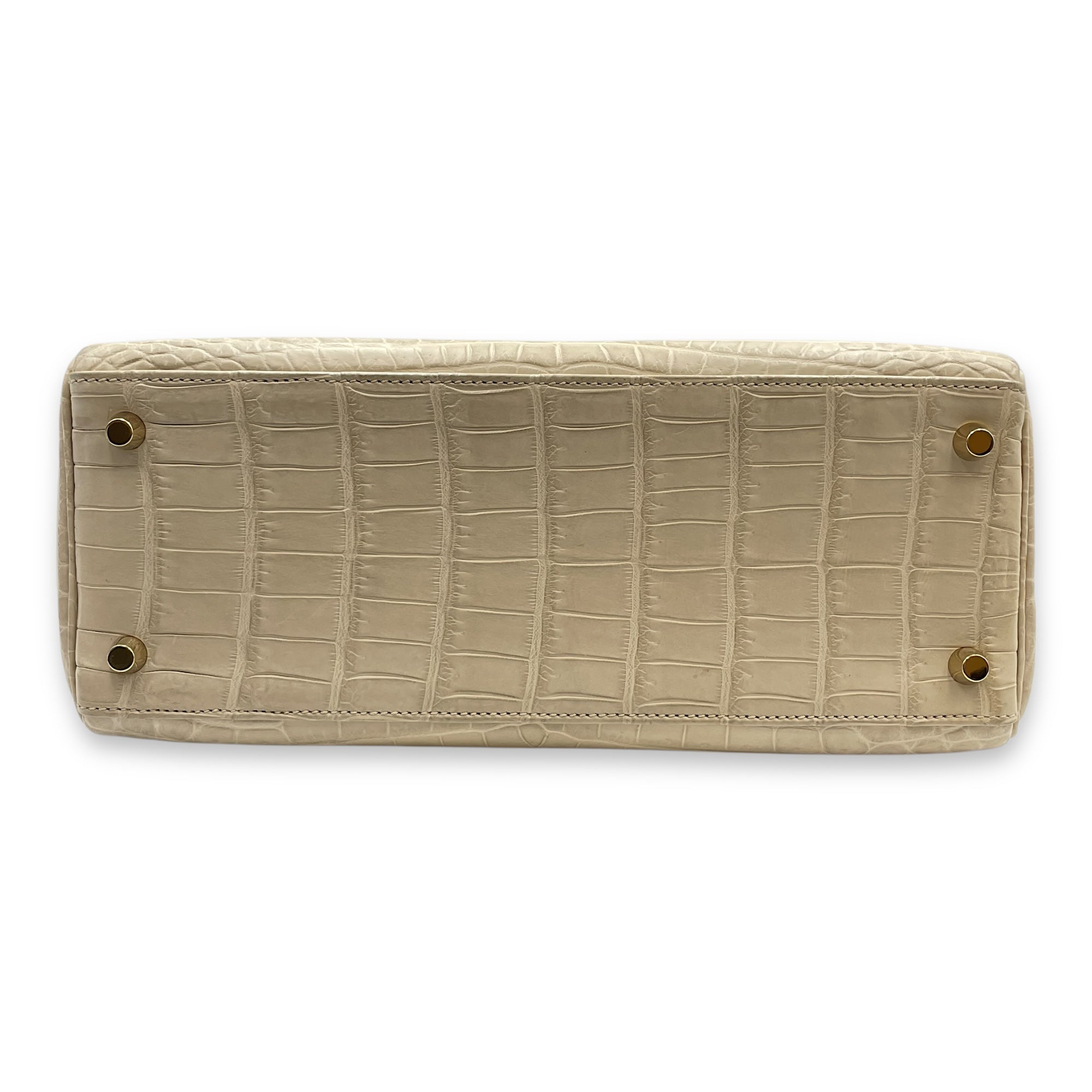 Kelly 28 Beton in Matte Niloticus, Gold hardware