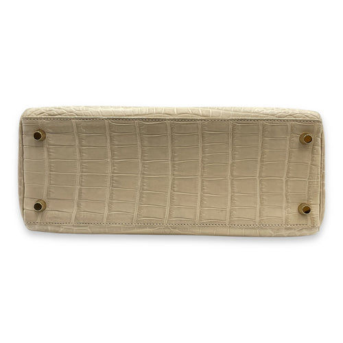 Kelly 28 Beton in Matte Niloticus, Gold hardware