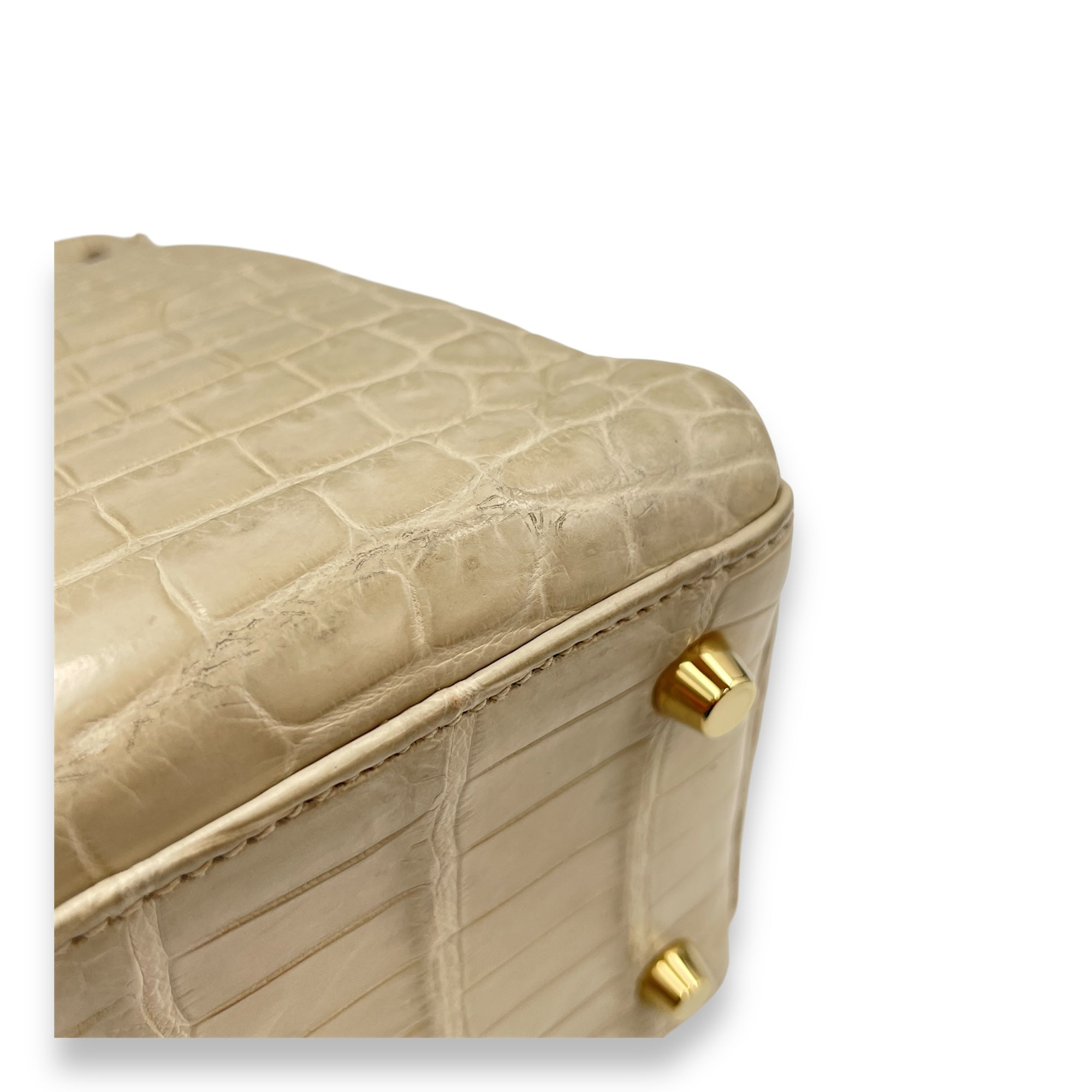 Kelly 28 Beton in Matte Niloticus, Gold hardware