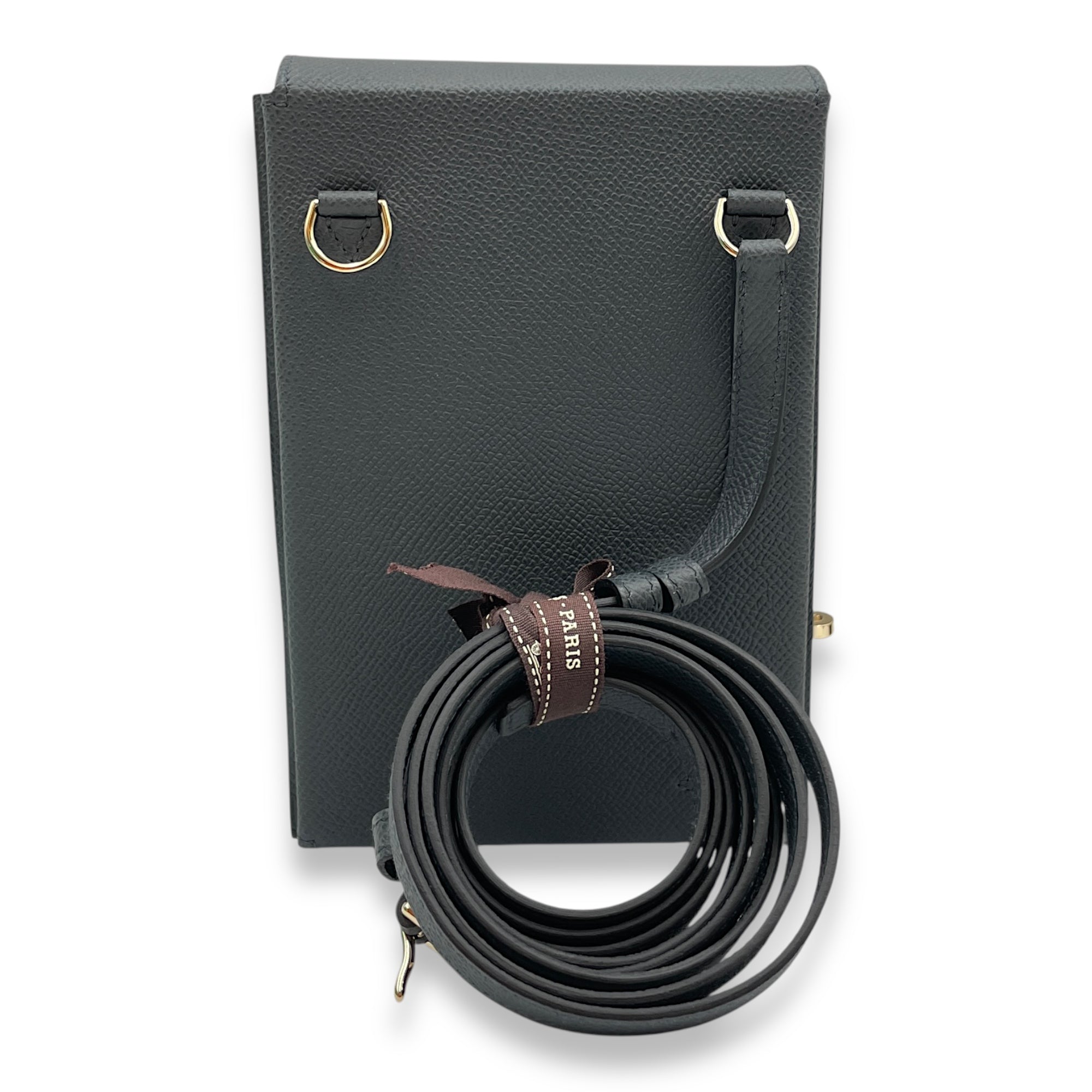 Kelly Multipocket Gris Misty in Epsom, Permabrass hardware