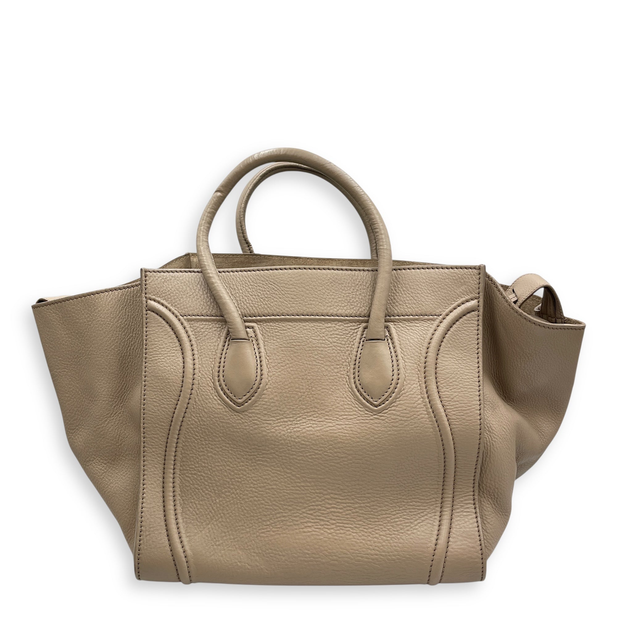 Phantom Medium Beige Top Handle Bag in Calfskin, Gold hardware