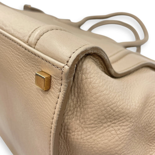 Phantom Medium Beige Top Handle Bag in Calfskin, Gold hardware